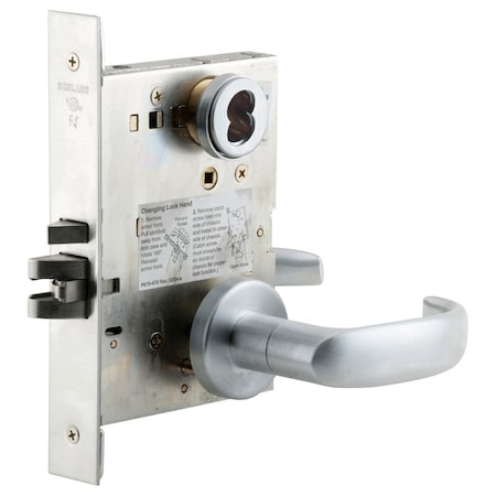 Schlage Grade 1 Fail Secure Electric Mortise Lock, 17 Lever, A Rose, Satin Chromium Plated Finish L9092EUB 17A 626